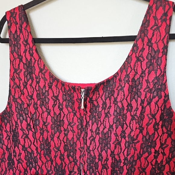 Torrid X Rebel Wilson Red Peplum with Black Lace Sleeveless Rockabilly Dress 20 - Picture 9 of 12